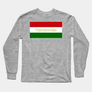 Tursunzoda City in Tajikistan Flag Colors Long Sleeve T-Shirt